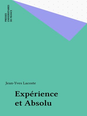 cover image of Expérience et Absolu